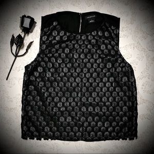 Faux Leather Crochet look top small